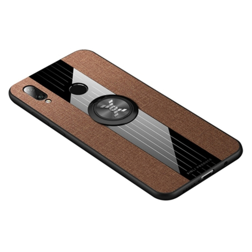 For Huawei Nova3 Stitching Cloth Textue Shockproof Tpu Protective Case With Ring Holder 8881471535589