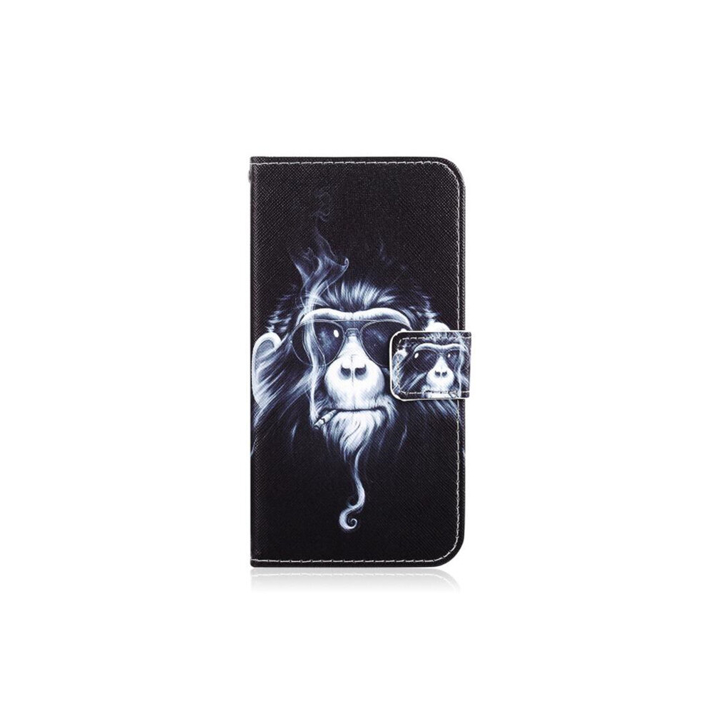 2Pcs Chimpanzee Pattern Colored Drawing Horizontal Flip Leather Case For Galaxy A50 8881471535572