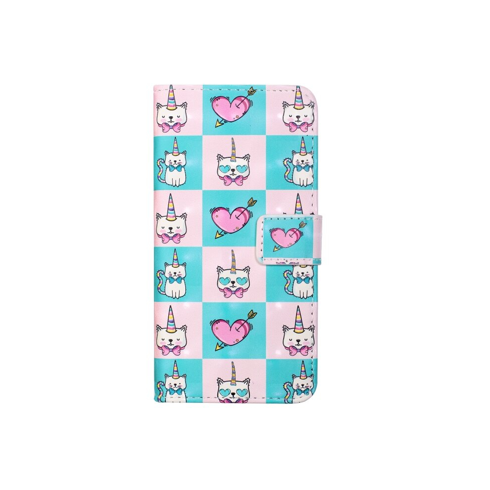 For Galaxy A20e 3D Embossed Horizontal Flip Leather Case, With Holder & Card Slots & Wallet & Photo Frame(Checkered Unicorn) 8881471536807
