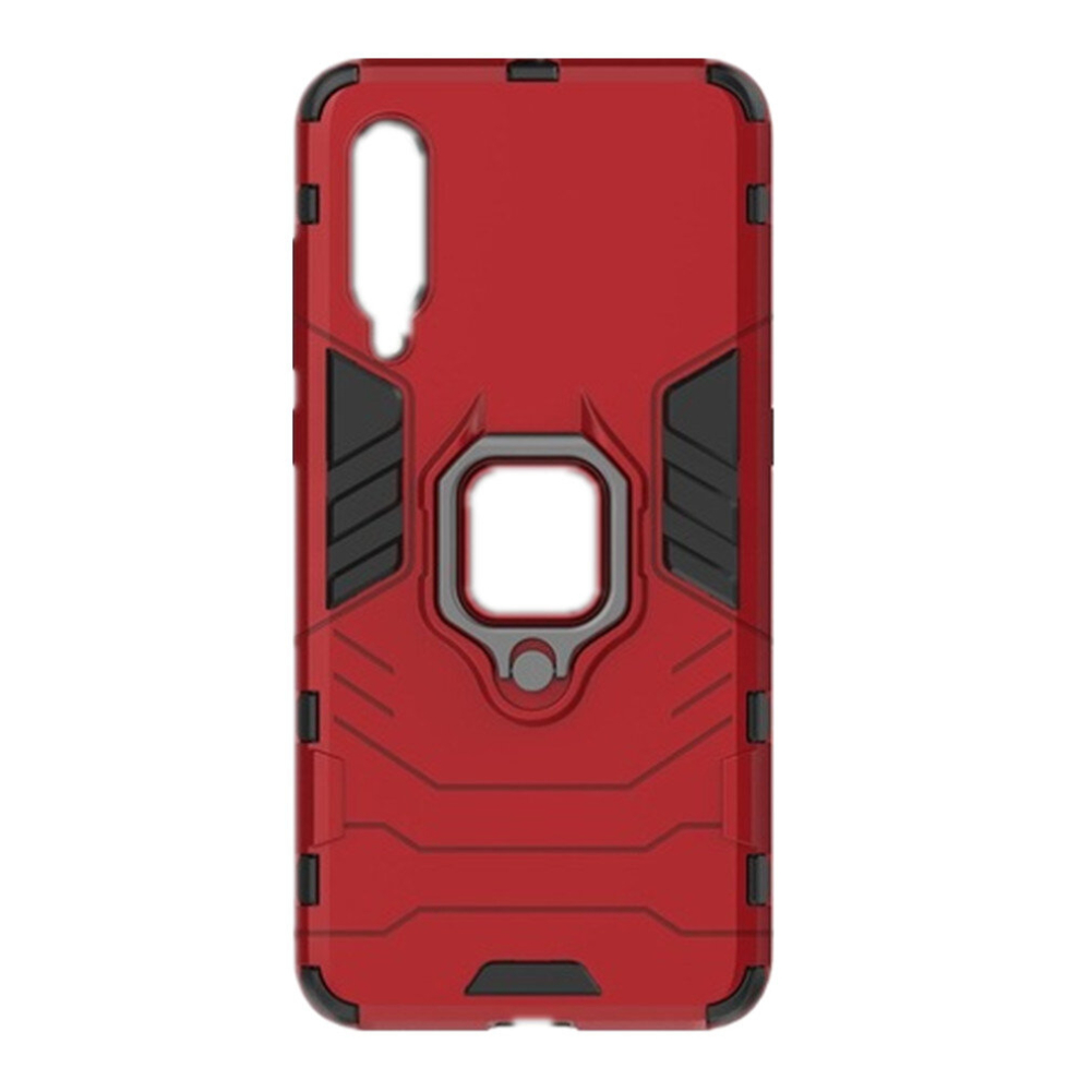 2Pcs Pc + Tpu Shockproof Protective Case With Magnetic Ring Holder For Xiaomi Mi 9 Se (Red) Red 8881471535244