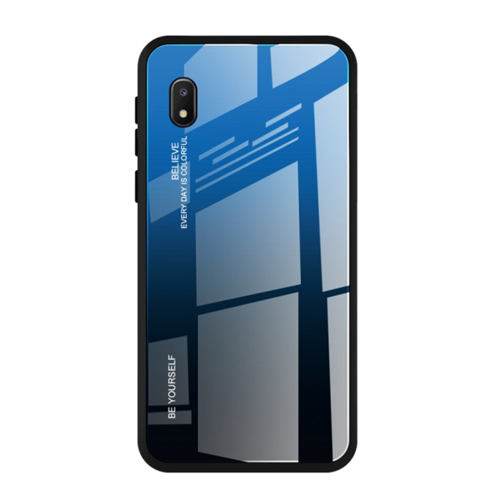 2 Pcs For Galaxy A10e Gradient Color Glass Case(Blue) Blue 8881471535329