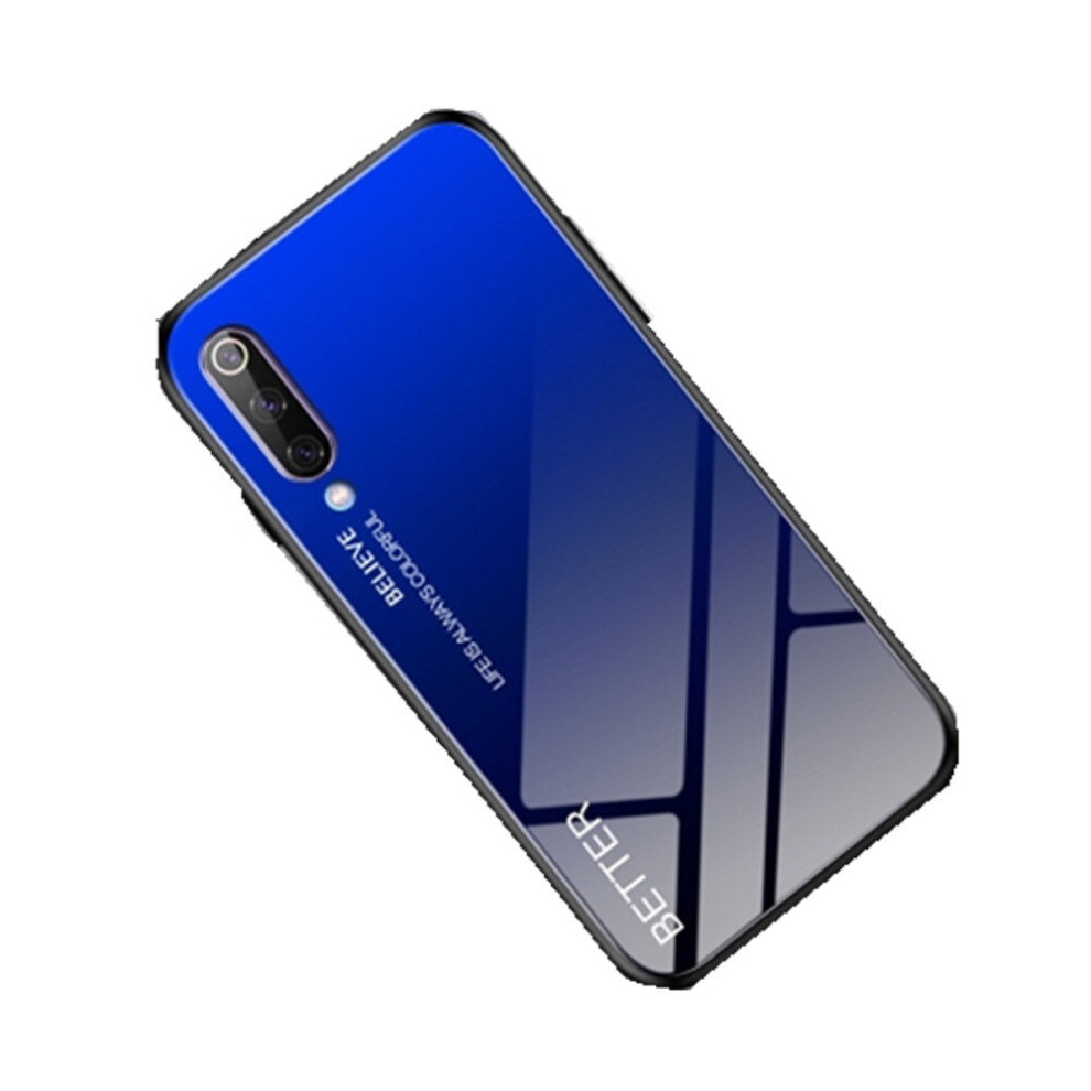 2Pcs Shockproof Tempered Glass + Tpu Case For Xiaomi Mi 9(Black ) Blue 8881471535435