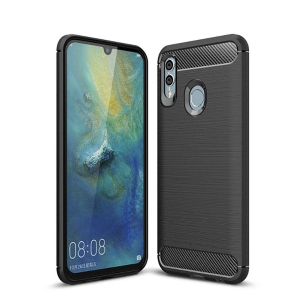 2 Pcs Carbon Fiber Texture Tpu Shockproof Case For Huawei Honor 10 Lite / P Smart 2019 8881471539525