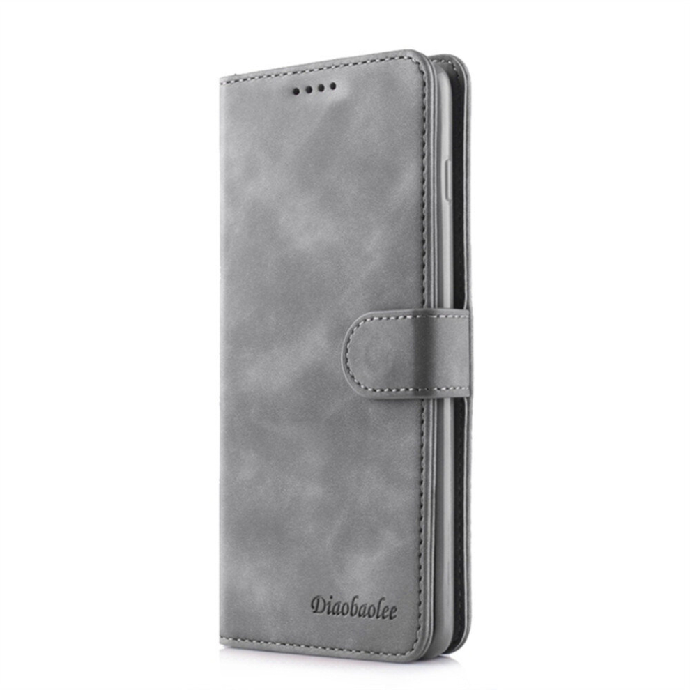 For Galaxy S10+ Diaobaolee Pure Fresh Texture Horizontal Flip Leather Case, With Holder & Card Slot & Wallet & Photo Frame(Grey) Grey 8881471535169