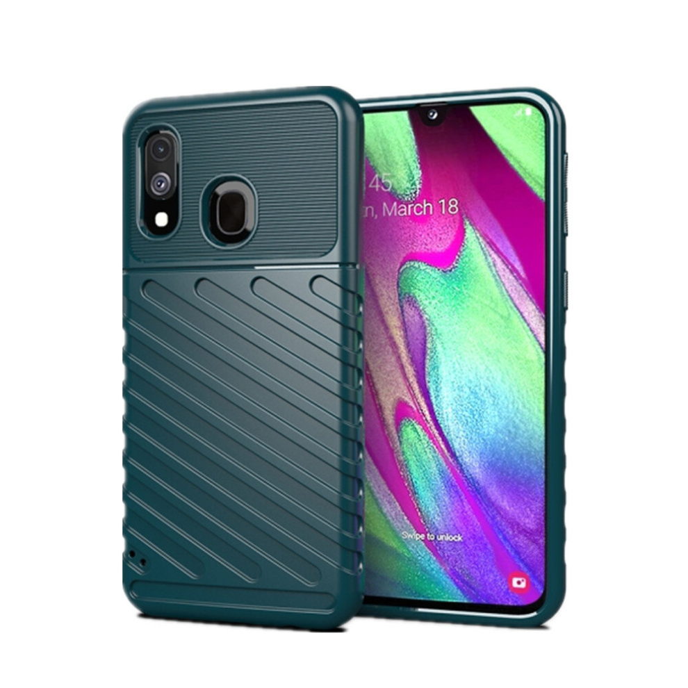 For Galaxy A40 Thunderbolt Shockproof Tpu Soft Case(Green) Green 8881471536722