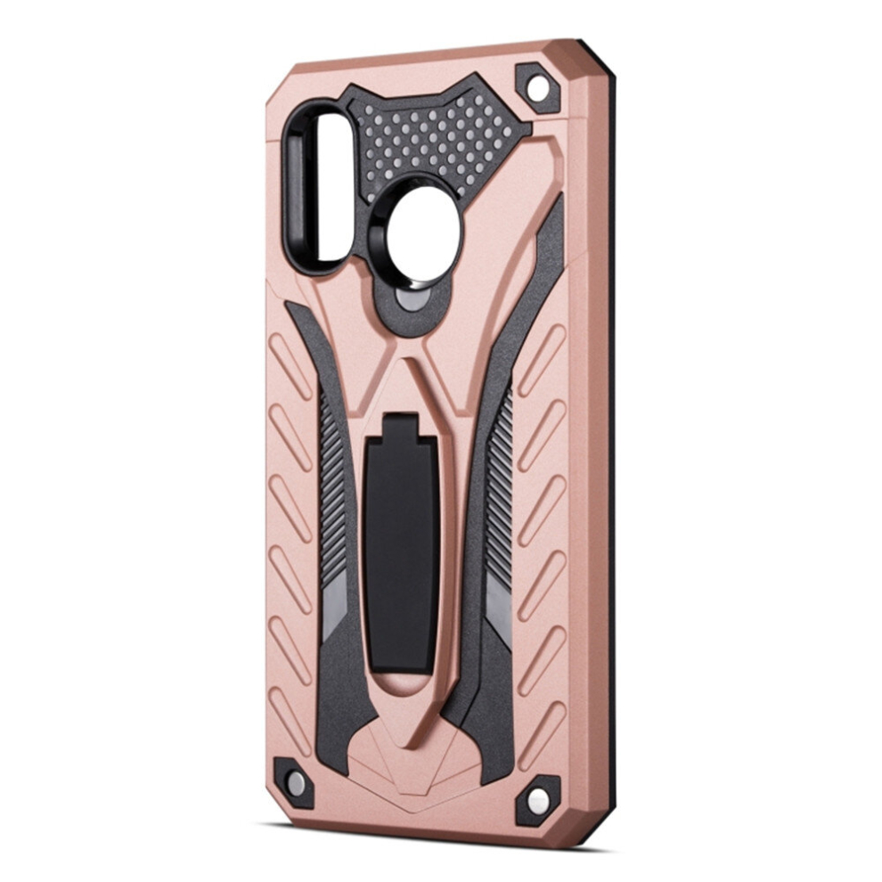 2 Pcs Shockproof Tpu + Pc Protective Case With Holder For Galaxy A40(Rose ) Gold 8881471534698