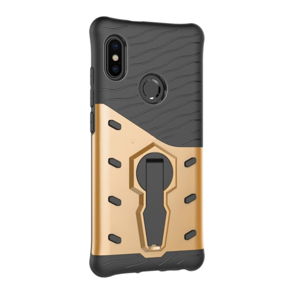For Xiaomi Redmi Note 5 Pro Pc + Tpu Dropproof Sniper Hybrid Protective Back Case With 360 Degree Rotation Holder(Gold) Gold 8881471539389