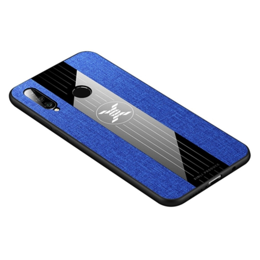 For Huawei P30 Lite Xinli Stitching Cloth Textue Shockproof Tpu Protective Case(Blue) Blue 8881471536593