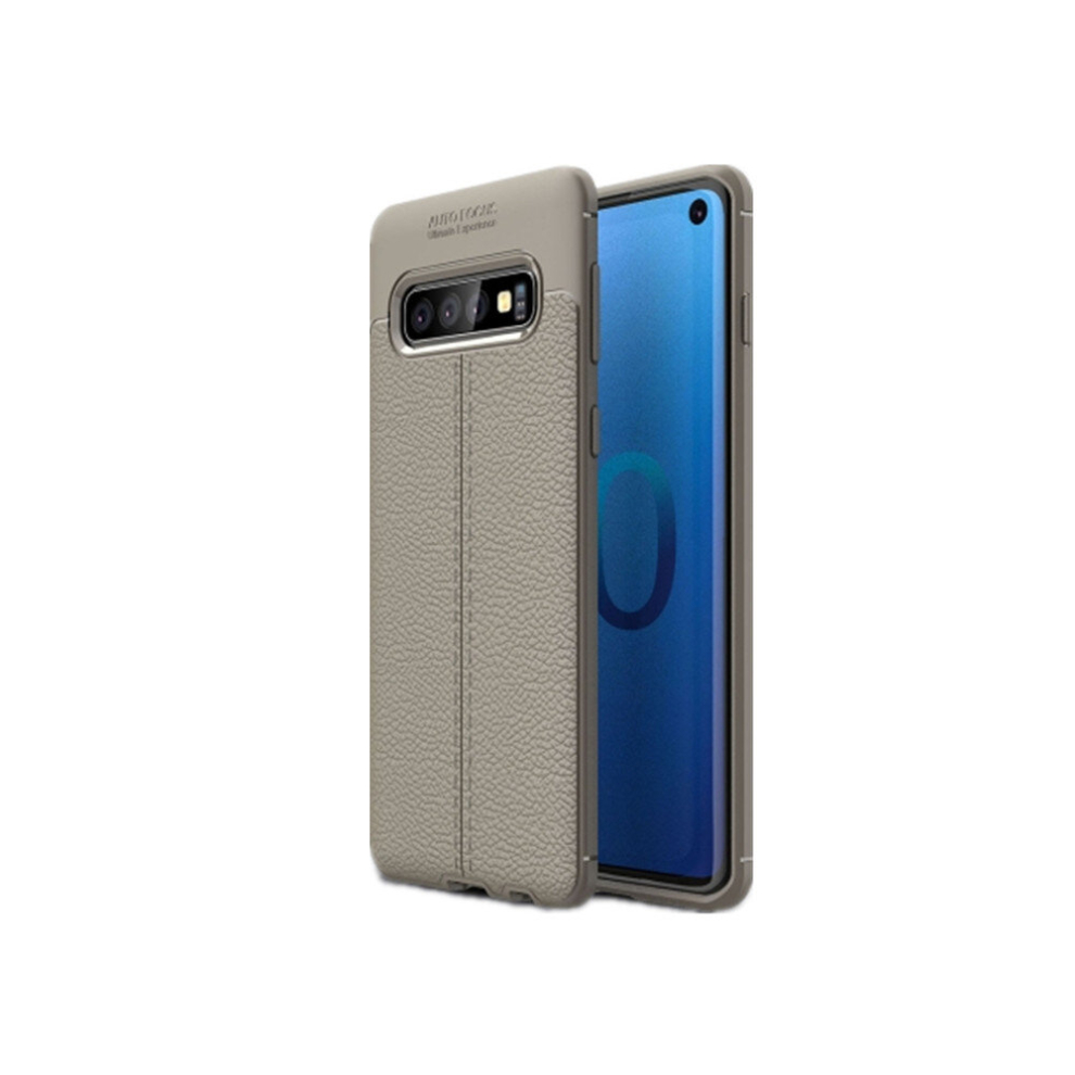 2 Pcs Litchi Texture Tpu Shockproof Case For Galaxy S10 (Gray) Gray 8881471534728