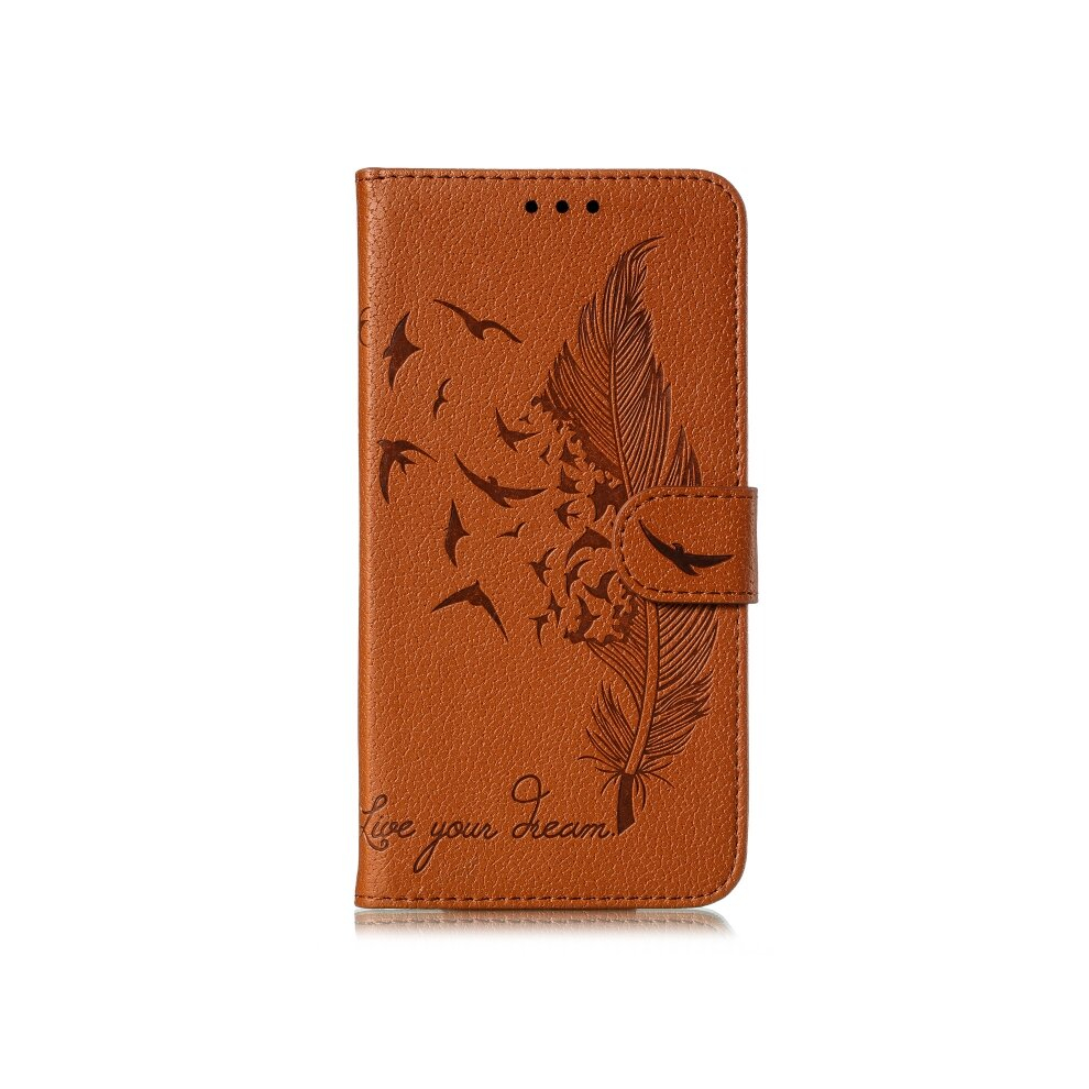 Feather Pattern Litchi Texture Horizontal Flip Leather Case With Wallet & Holder & Card Slots For Xiaomi Mi Cc9(Brown) Brown 8881471537552