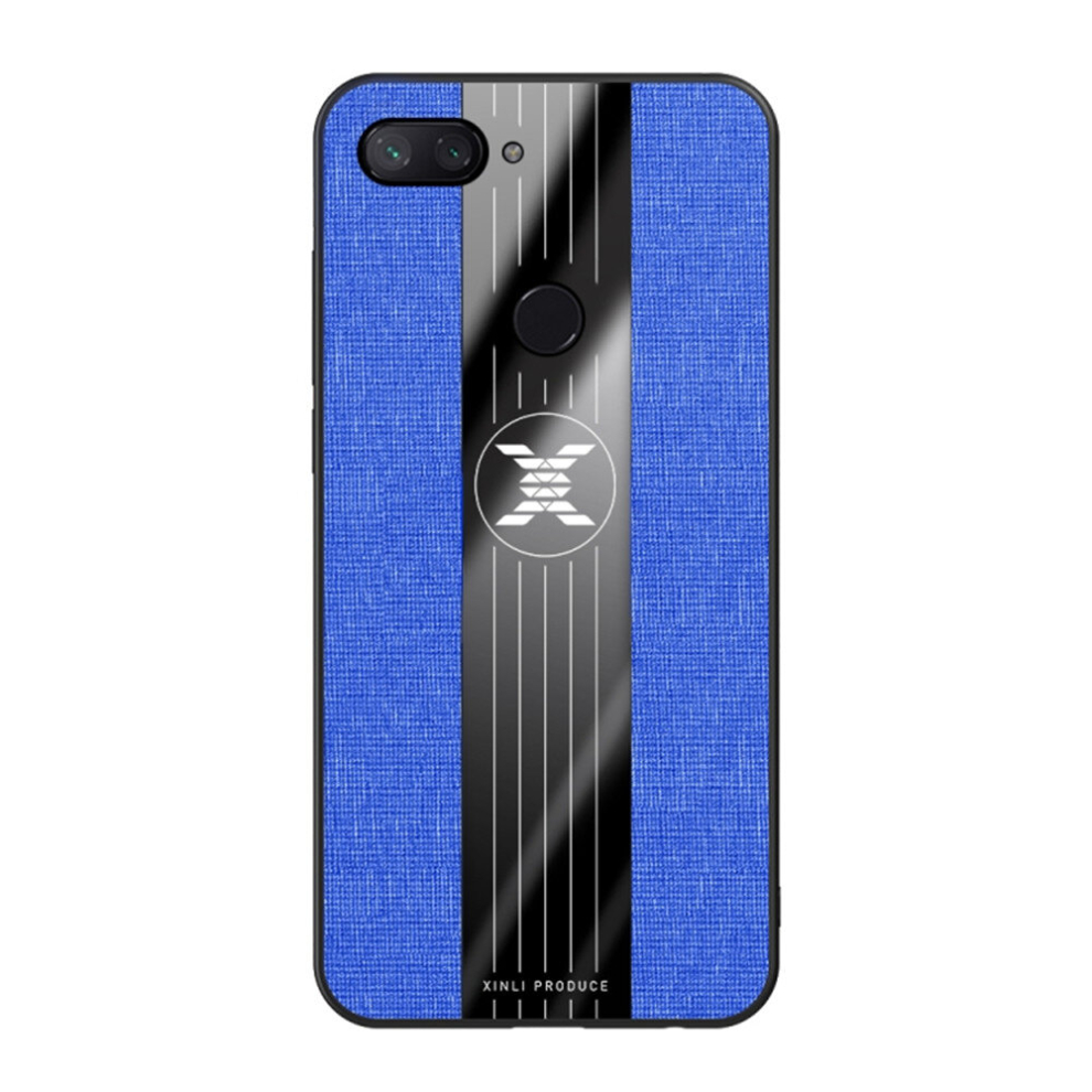 2 Pcs For Xiaomi Mi 8 Lite Stitching Cloth Texture Shockproof Tpu Protective Case(Blue) Blue 8881471536616