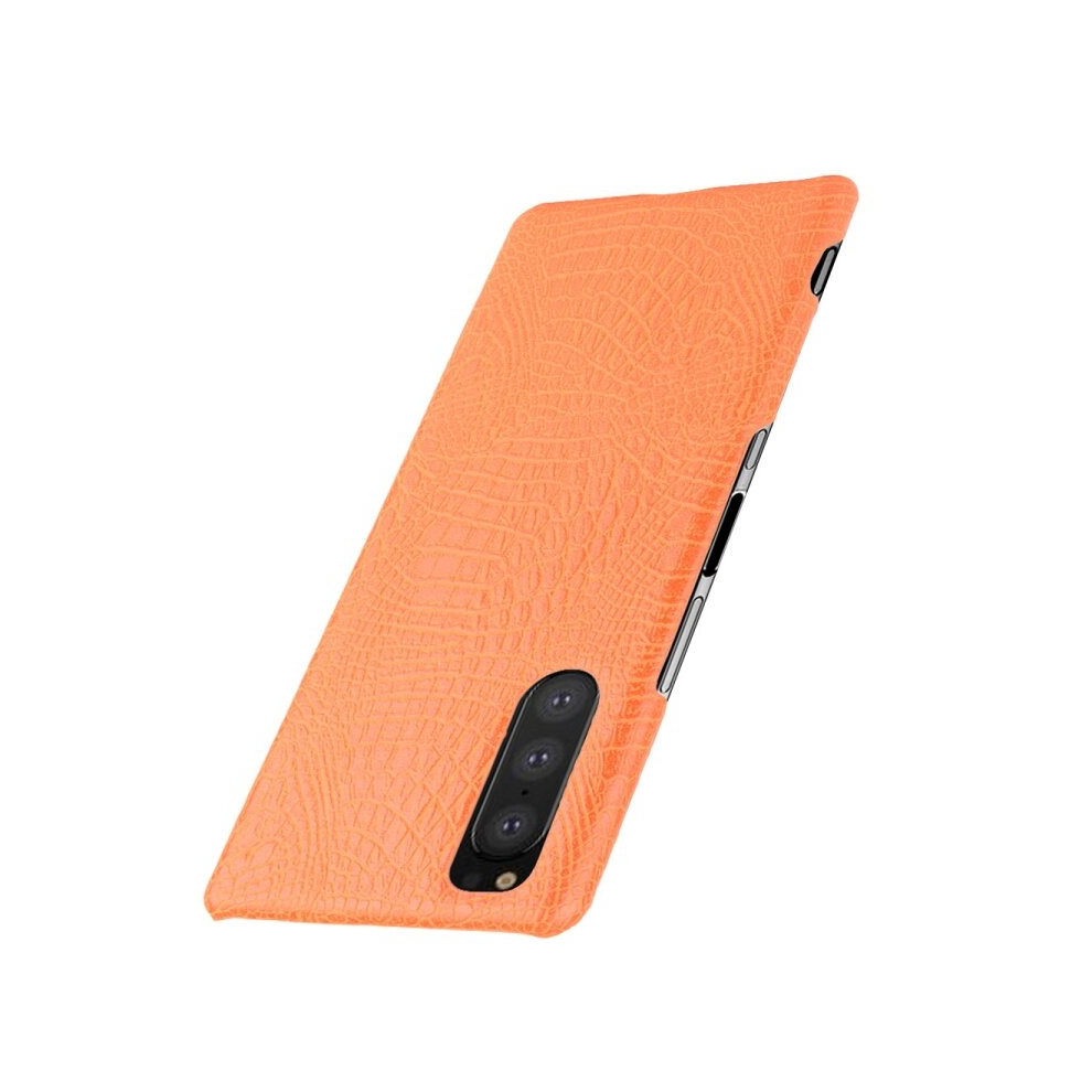 2Pcs Shockproof Crocodile Texture Pc + Pu Case For Sony Xperia 5(Orange) Orange 8881471536678