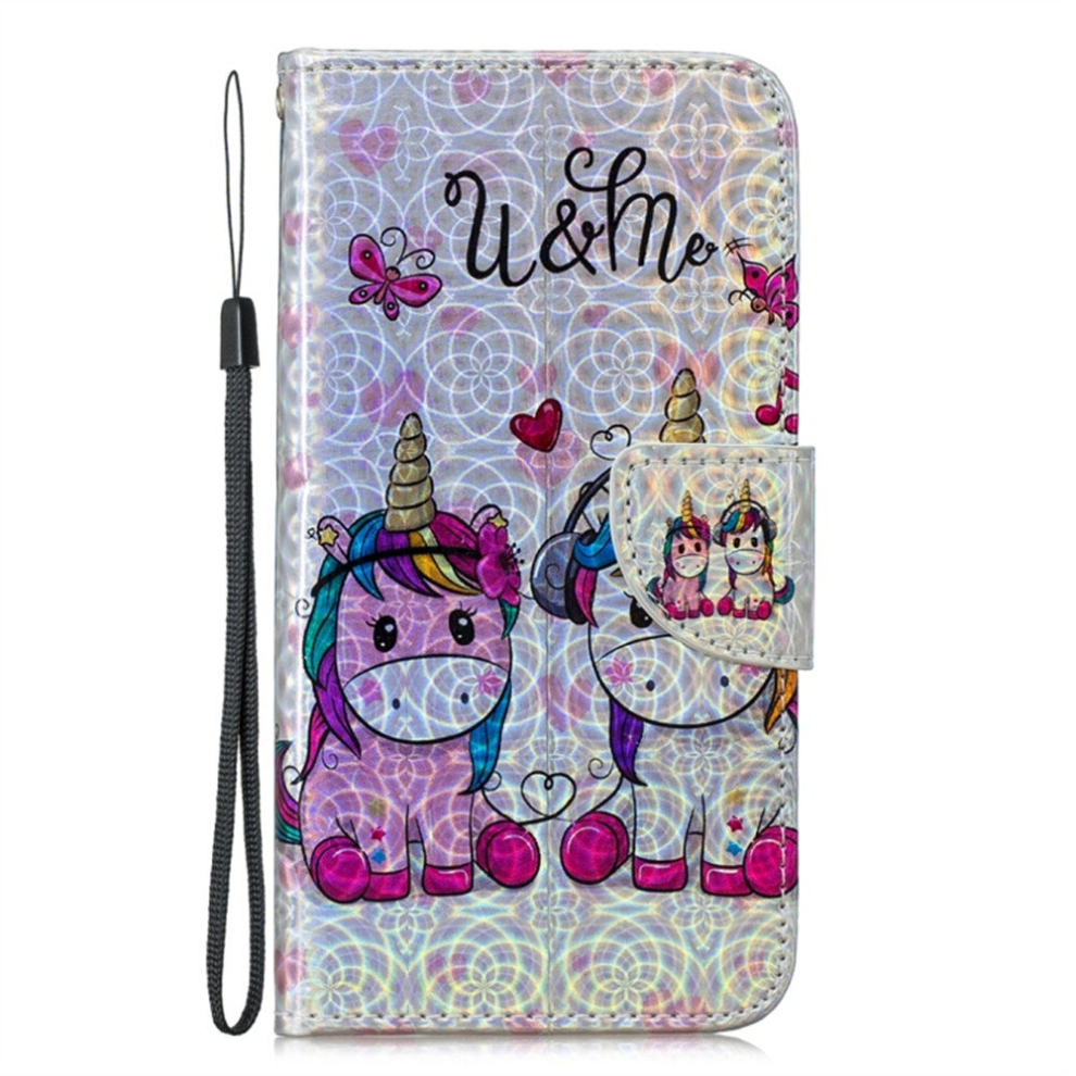 Dazzle Laser Coloured Drawing Horizontal Flip Leather Case With Holder & Card Slots & Wallet & Lanyard For Huawei P Smart (2019) / Honor 10 Lite(Two U 8881471534926