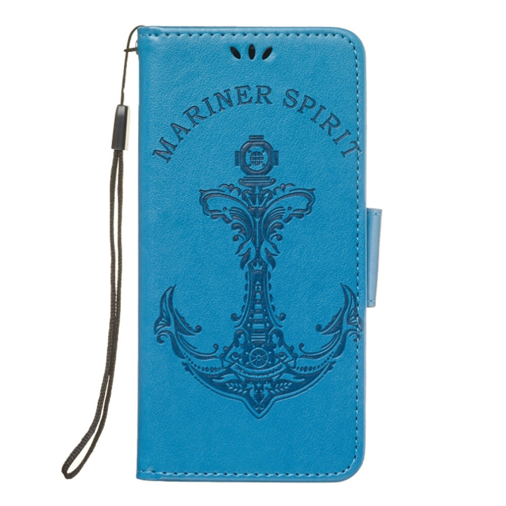 Pressed Printing Mermaid Anchor Pattern Horizontal Flip Pu Leather Case For Galaxy A7 (2018) / A750, With Holder & Card Slots & Wallet & Photo Frame ( 8881471534919