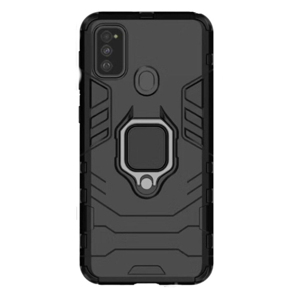 2Pc For Galaxy M30s Shockproof Pc + Tpu Case With Magnetic Ring Holder(Black) Black 8881471538726