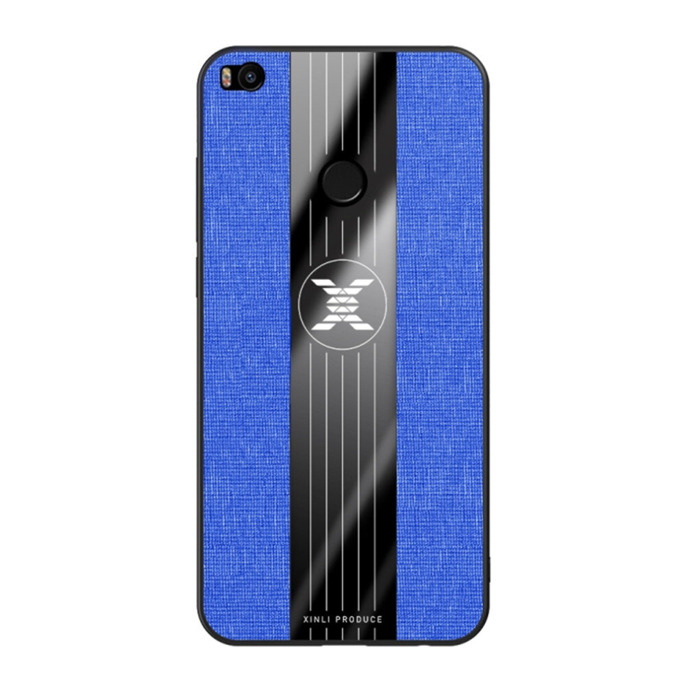 2 Pcs For Xiaomi Mi Max 2 Stitching Cloth Texture Shockproof Tpu Protective Case(Blue) Blue 8881471538030