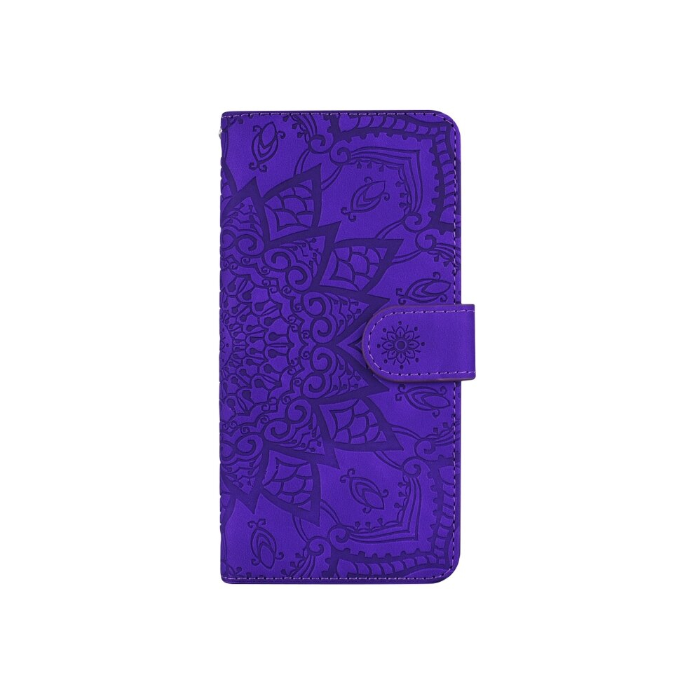 Calf Pattern Double Folding Design Embossed Leather Case With Wallet & Holder & Card Slots For Galaxy A20e(Purple) Purple 8881471535770