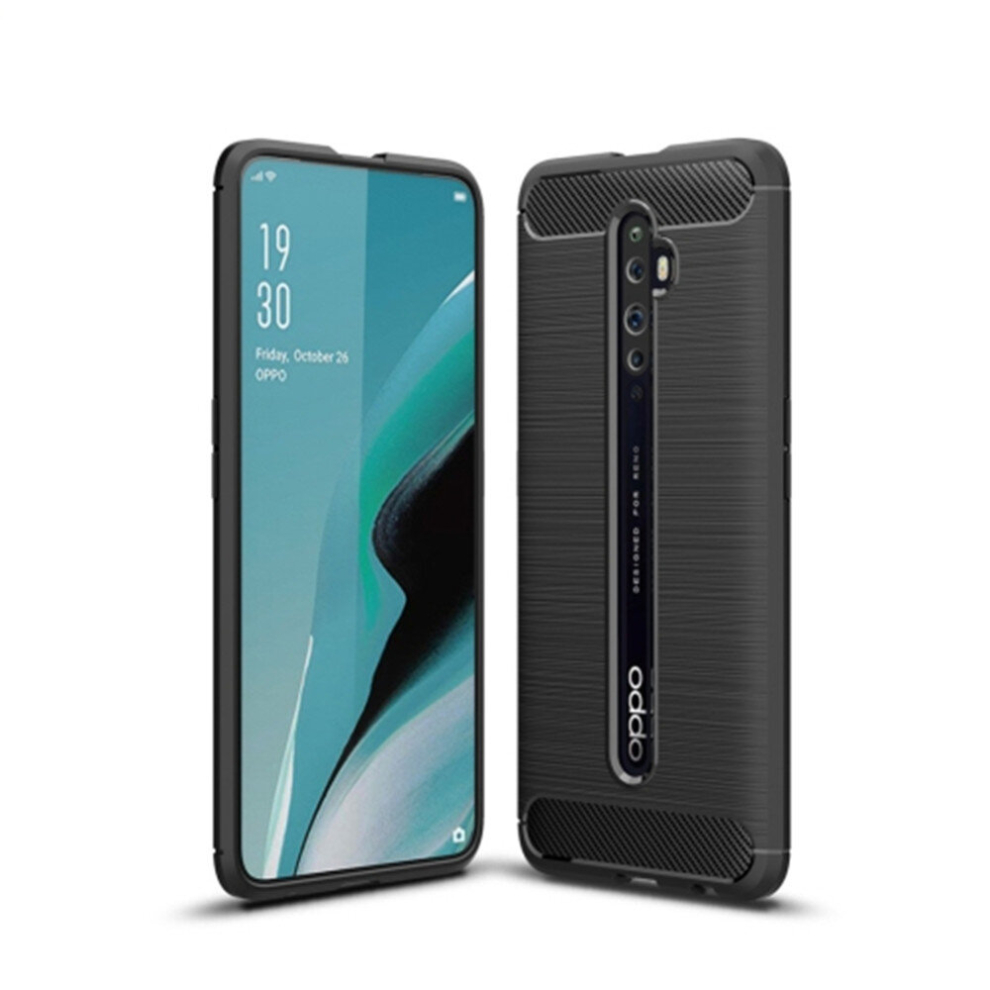 For Oppo Reno 2Z Brushed Texture Carbon Fiber Tpu Case(Black) Black 8881471538856