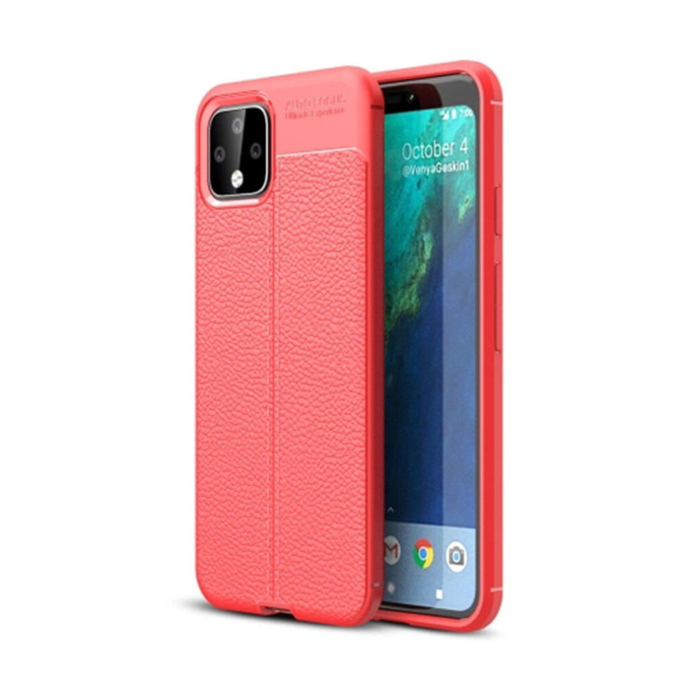 Litchi Texture Tpu Shockproof Case For Google Pixel 4(Red) Red 8881471533929