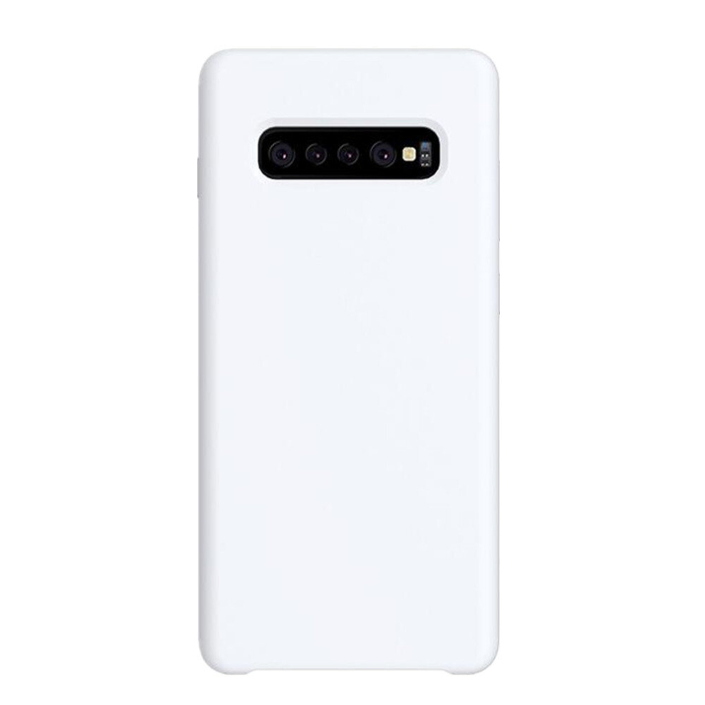 Shockproof Solid Color Liquid Silicone Case For Galaxy S10+ (White) White 8881471539099