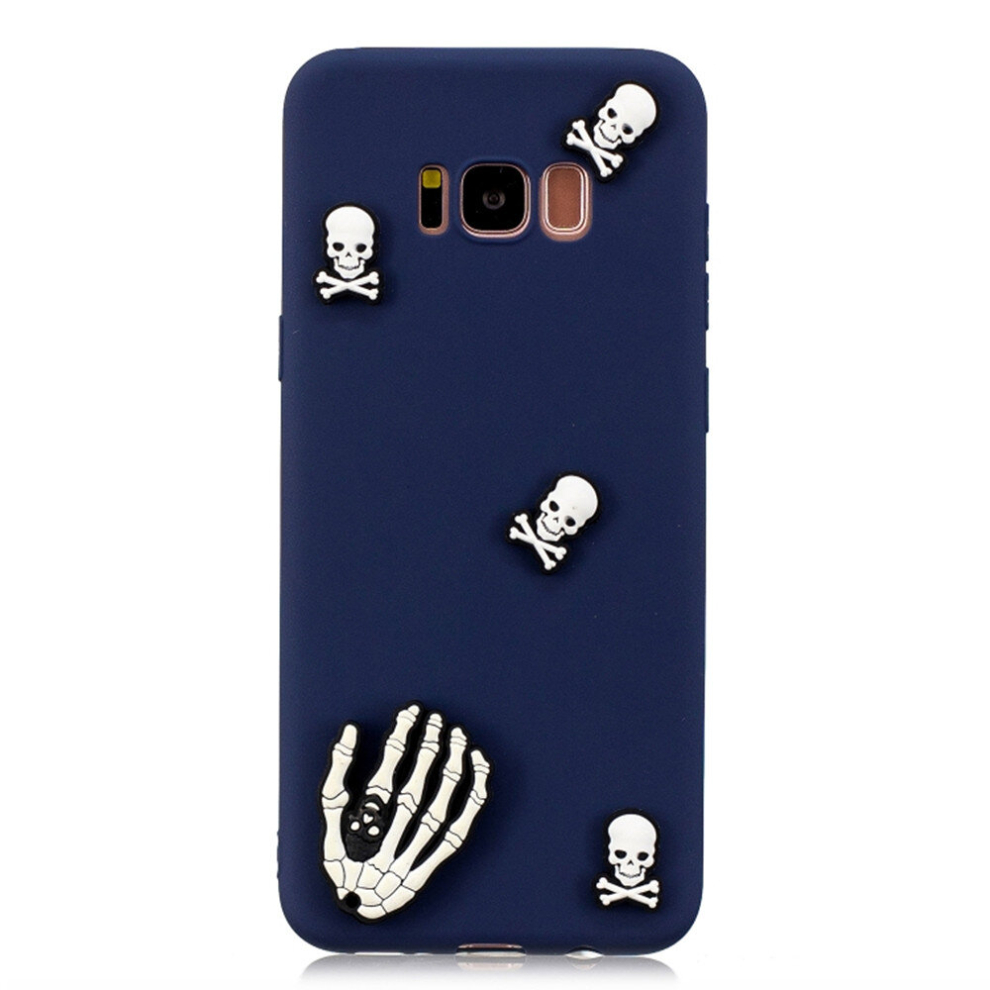2 Pcs For Galaxy S8 Shockproof Tpu + Silicone Cartoon Pattern Protective Case(Ghost Head) 8881471535053