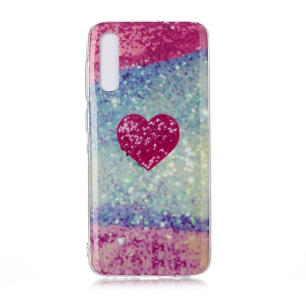 For Galaxy A50 Colou Drawing Pattern Imd Workmanship Soft Tpu Protective Case( Heart) Red 8881471539150