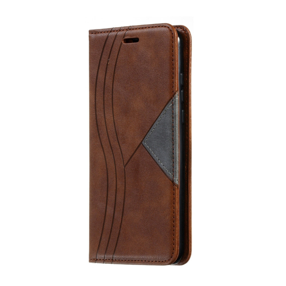 For Huawei P30 Lite / Nova 4E Splicing Color Magnetic Hem Horizontal Flip Leather Case With Holder & Card Slots(Brown) Brown 8881471535893