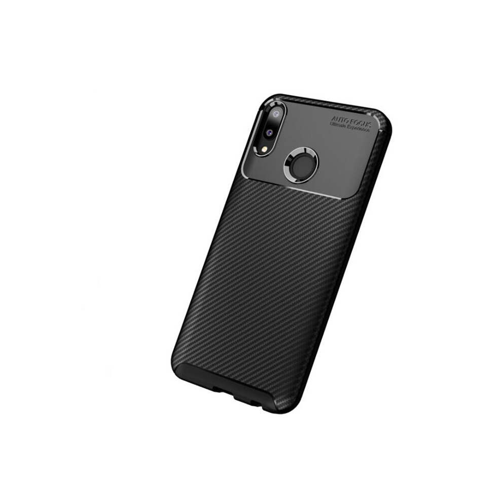 2Pcs Carbon Fiber Texture Shockproof Tpu Case For Huawei Y9 (2019) 8881471536173