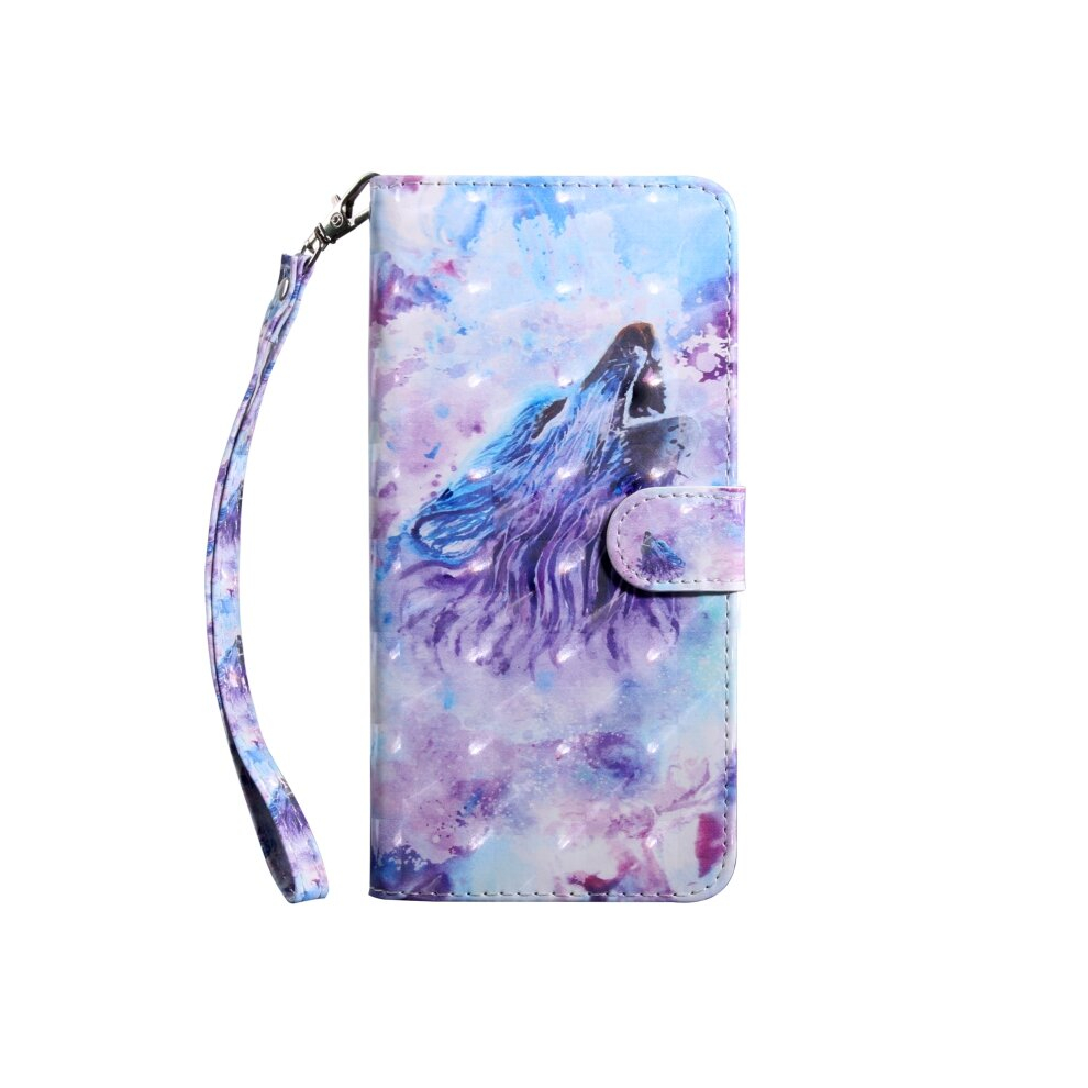 3D Painting Pattern Coloured Drawing Horizontal Flip Tpu + Pu Leather Case With Holder & Card Slots & Wallet For Galaxy S10e(Roaring Wolf) 8881471537002