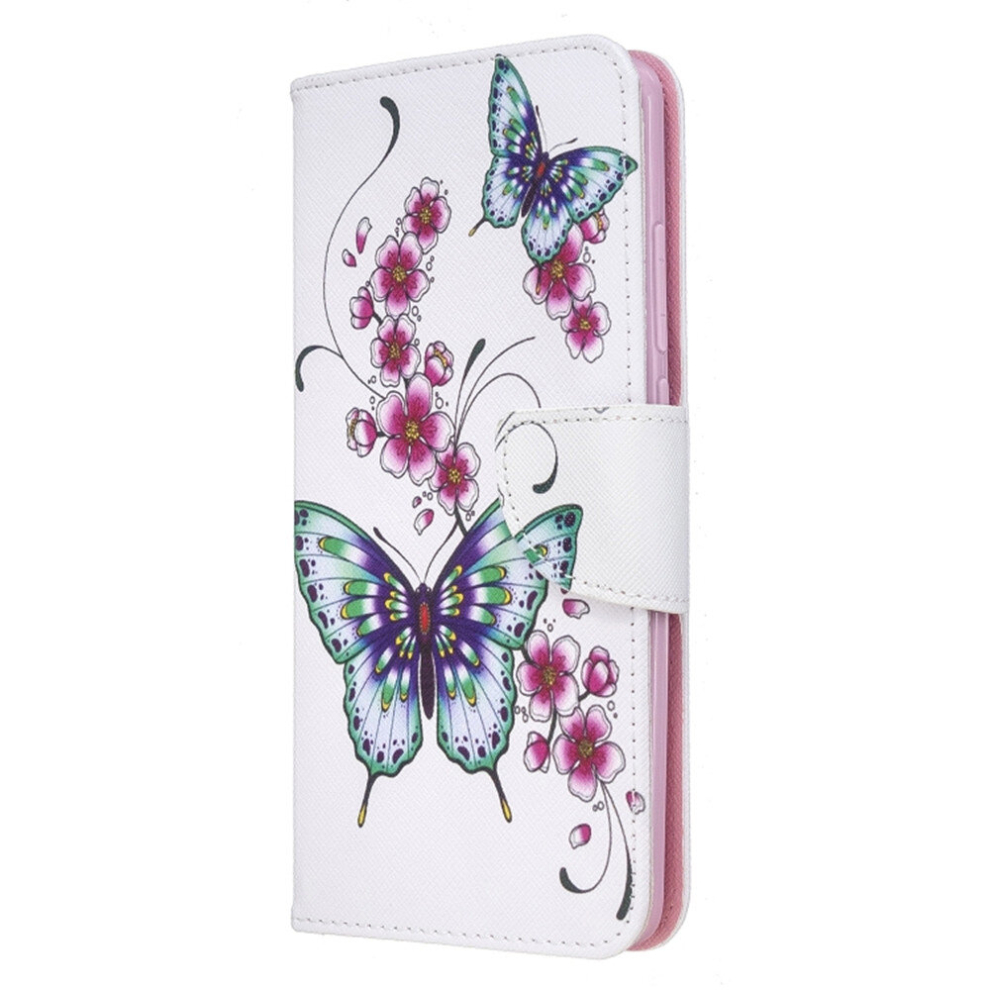 For Xiaomi Redmi Note9pro Colored Drawing Pattern Horizontal Flip Leather Case With Holder & Card Slots & Wallet( Blossom Butterfly) Peach 8881471534193