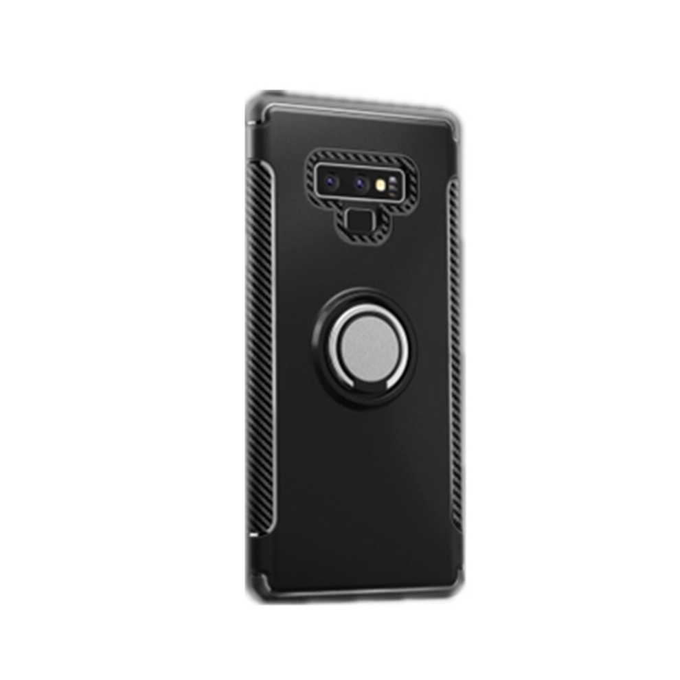 Magnetic Armor Protective Case For Galaxy Note 9, With 360 Degree Rotation Ring Holder(Black) Black 8881471539105