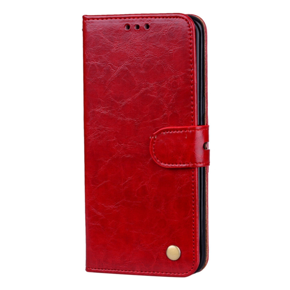 For Galaxy S8 Business Style Oil Wax Texture Horizontal Flip Leather Case With Holder & Card Slots & Wallet(Red) Red 8881471535947