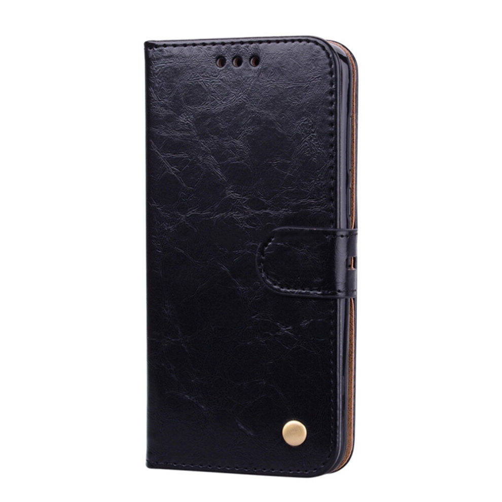 Business Style Oil Wax Texture Horizontal Flip Leather Case For Huawei Y5 (2018) / Y5 Prime (2018) With Holder & Card Slots & Wallet(Black) Black 8881471533936