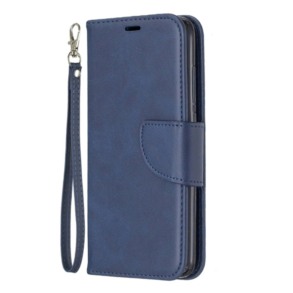 Retro Lambskin Texture Pure Color Horizontal Flip Pu Leather Case With Holder & Card Slots & Wallet & Lanyard For Xiaomi Redmi 7A(Blue) Blue 8881471537040