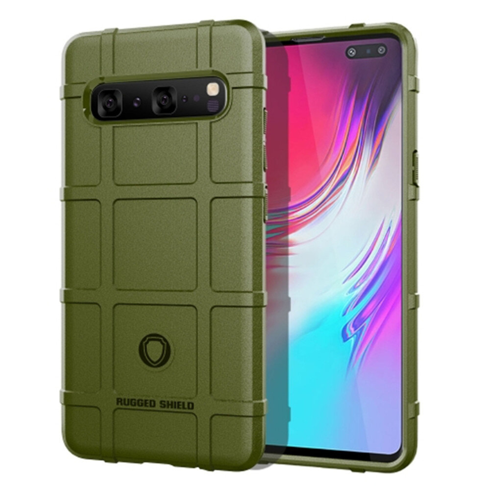 Shockproof Rugged Shield Full Coverage Protective Silicone Case For Galaxy S10 5G(Army ) Green 8881471539082