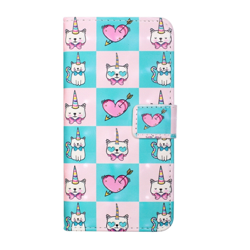 For Galaxy A70 3D Embossed Horizontal Flip Leather Case, With Holder & Card Slots & Wallet & Photo Frame(Checkered Unicorn) 8881471536937