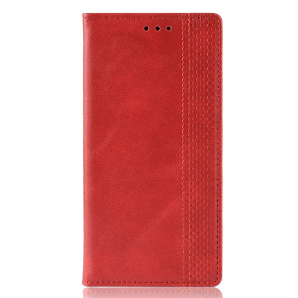 Magnetic Buckle Retro Crazy Horse Texture Horizontal Flip Leather Case For Wiko Y80, With Holder & Card Slots & Photo Frame(Red) Red 8881471524507