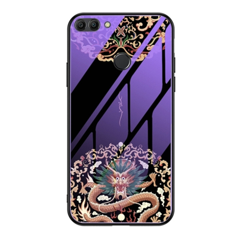 For Huawei Enjoy 8 Plus Luminous Painting Glass + Tpu Protective Case(Dragon) 8881471550698