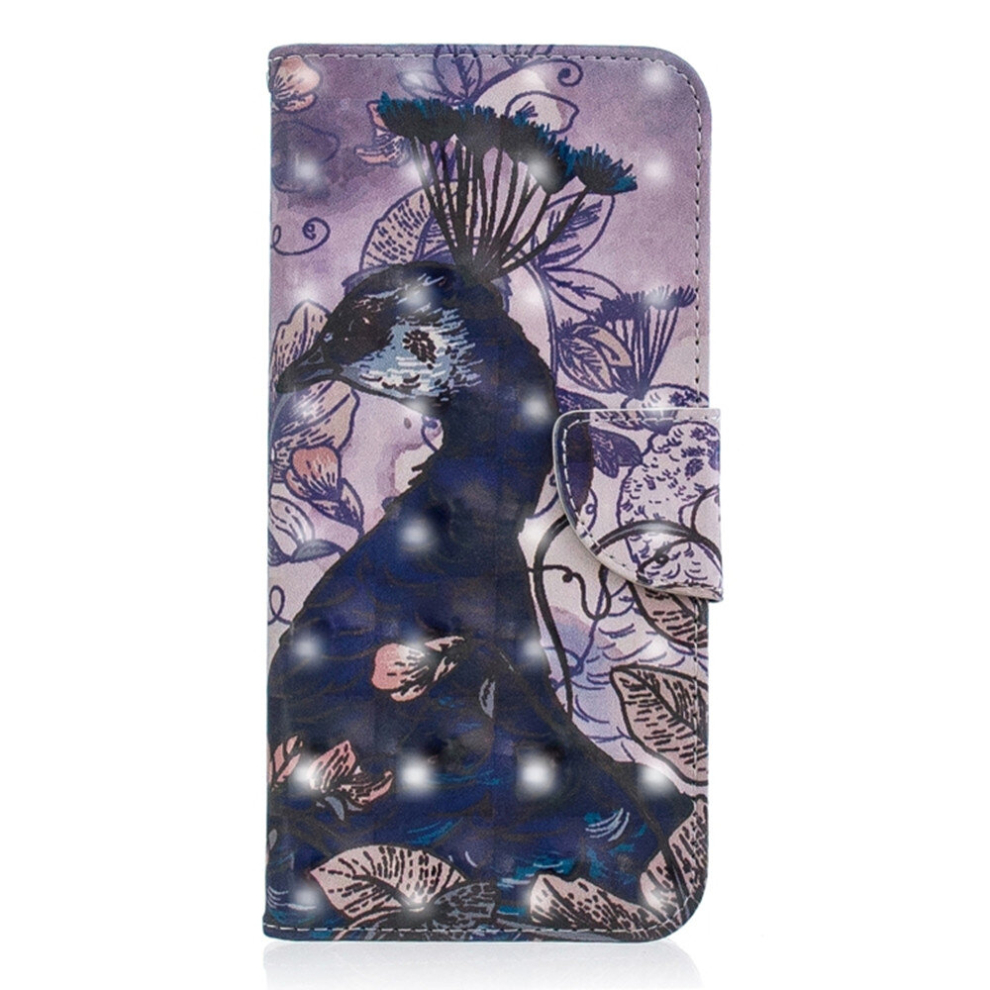 3D Colored Drawing Pattern Horizontal Flip Leather Case For Galaxy S8 Plus, With Holder & Card Slots & Wallet(Peacock) 8881471550094