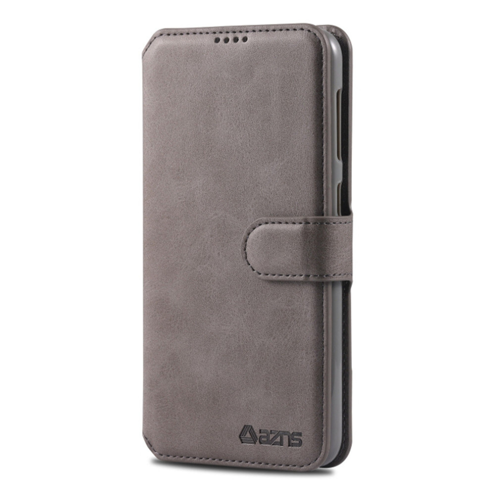 For Galaxy A10 Azns Calf Texture Magnetic Horizontal Flip Pu Leather Case With Holder & Card Slots & Photo Frame(Gray) Gray 8881471519480