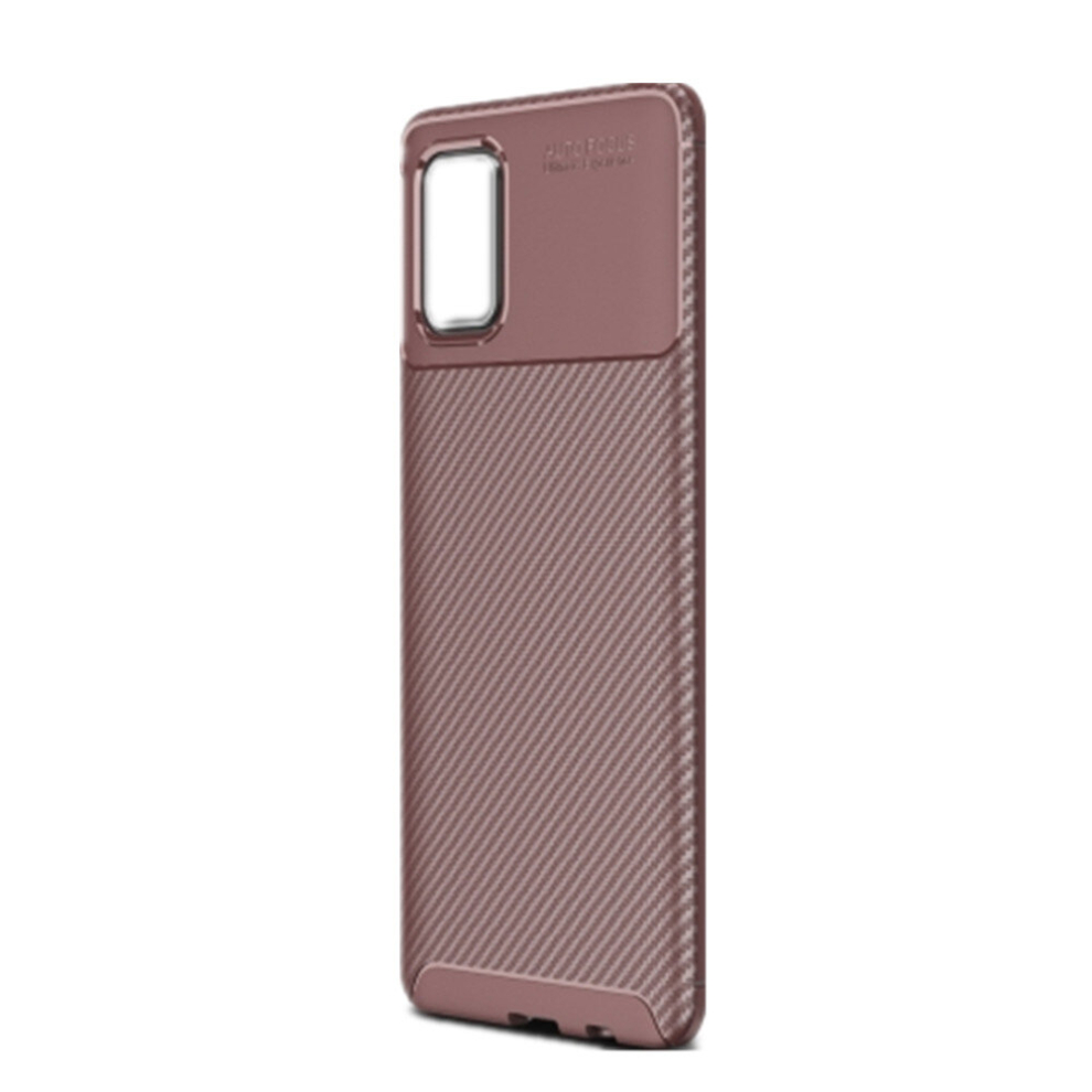 2 Pcs For Galaxy A81 Carbon Fiber Texture Shockproof Tpu Case(Brown) Brown 8881471547650