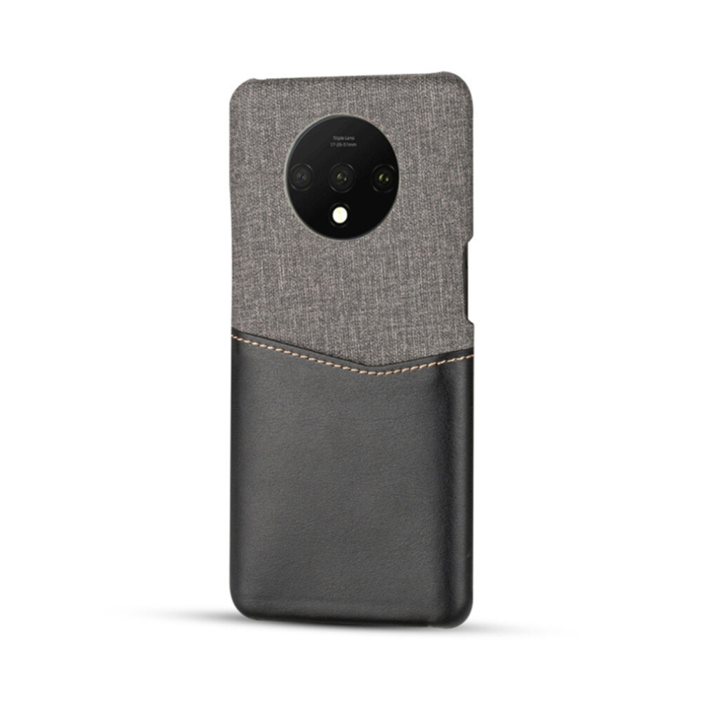 For Oneplus 7T Pc + Pu Splicing Case With Card Slots(Black) Black 8881471550056