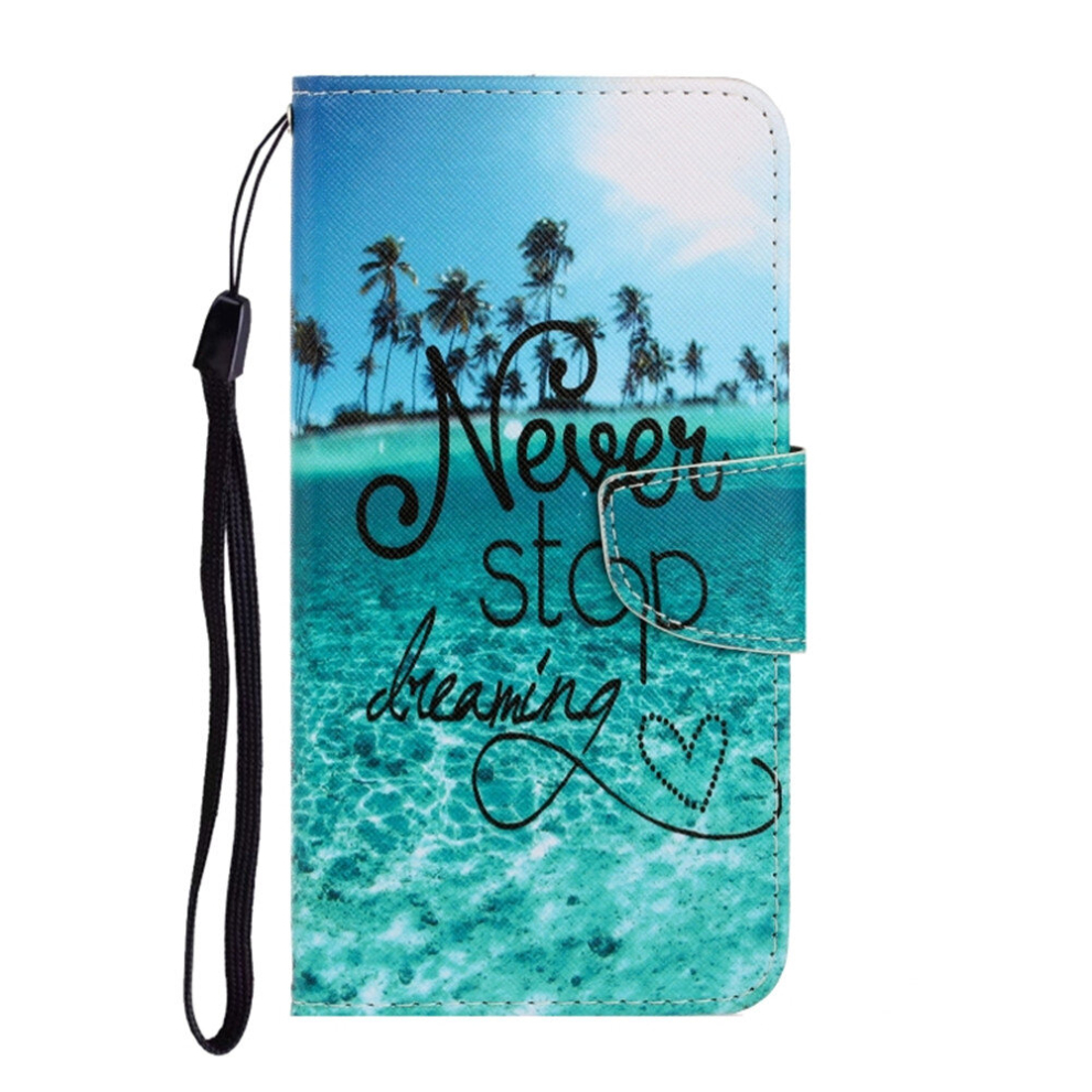 For Galaxy A20 / A30 3D Colored Drawing Horizontal Flip Pu Leather Case With Holder & Card Slots & Wallet( Coconut Grove) Blue 8881471541504
