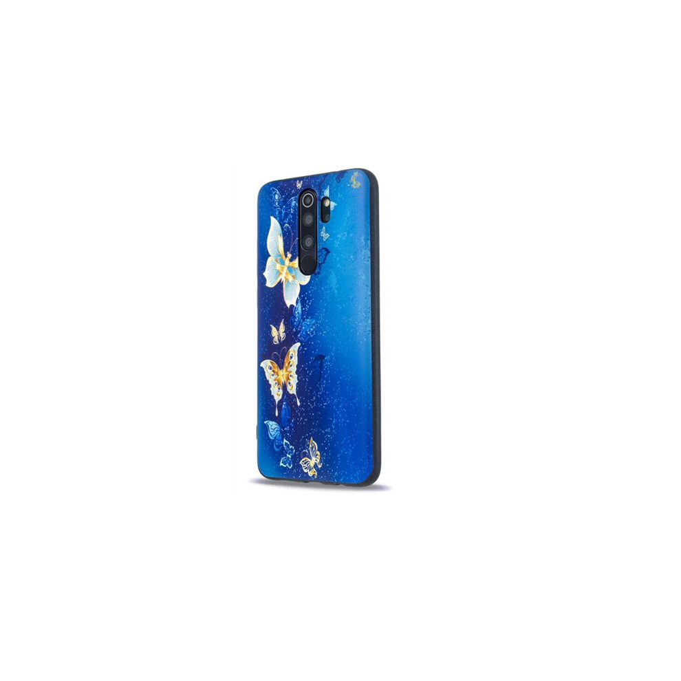 2Pcs Embossed Painted Butterfly Pattern Tpu Case For Xiaomi Redmi Note 7 / Redmi Note 7 Pro Golden 8881471548930