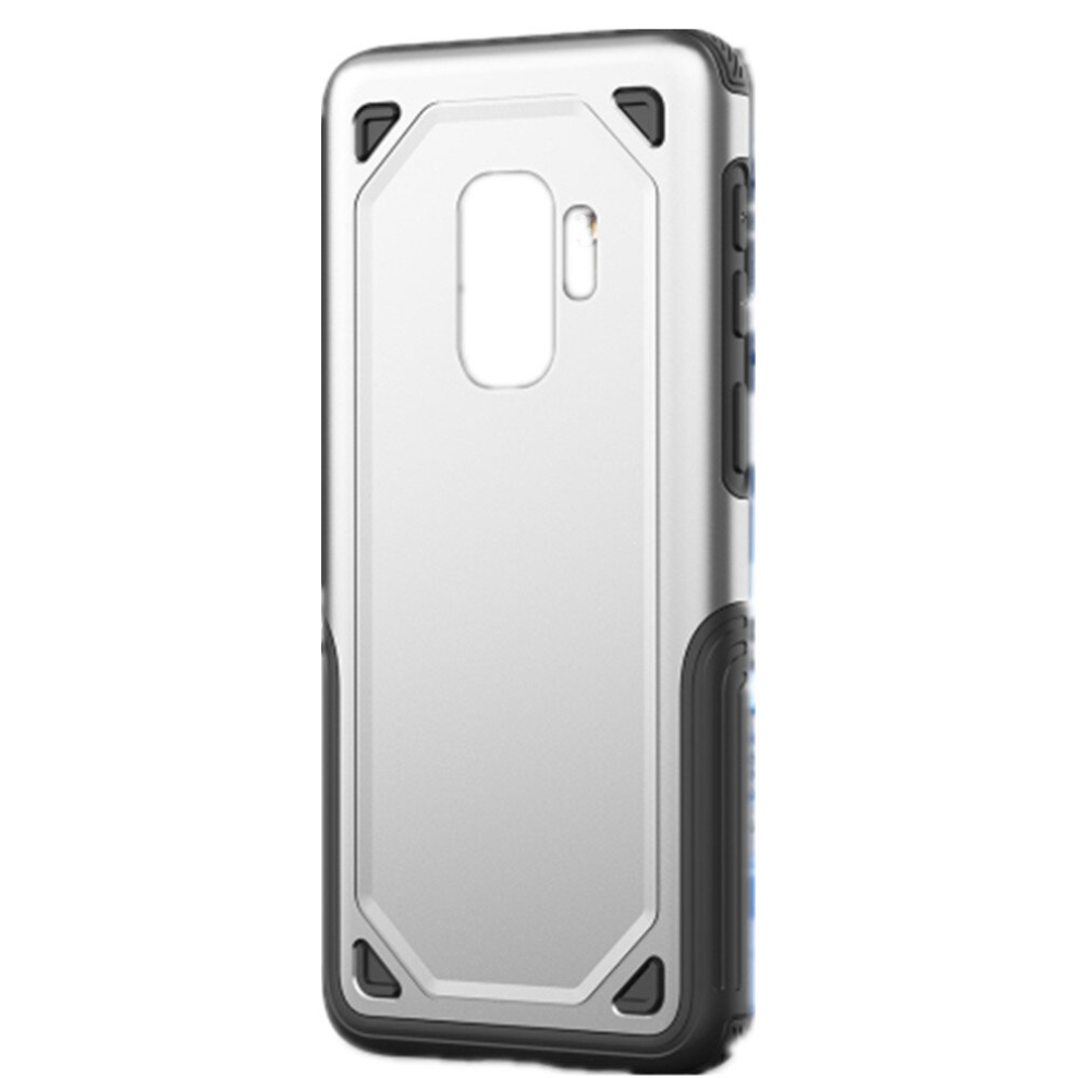 2Pcs Shockproof Rugged Armor Protective Case For Galaxy J8 (2018) (Eu Version) (Silver) Silver 8881471541580