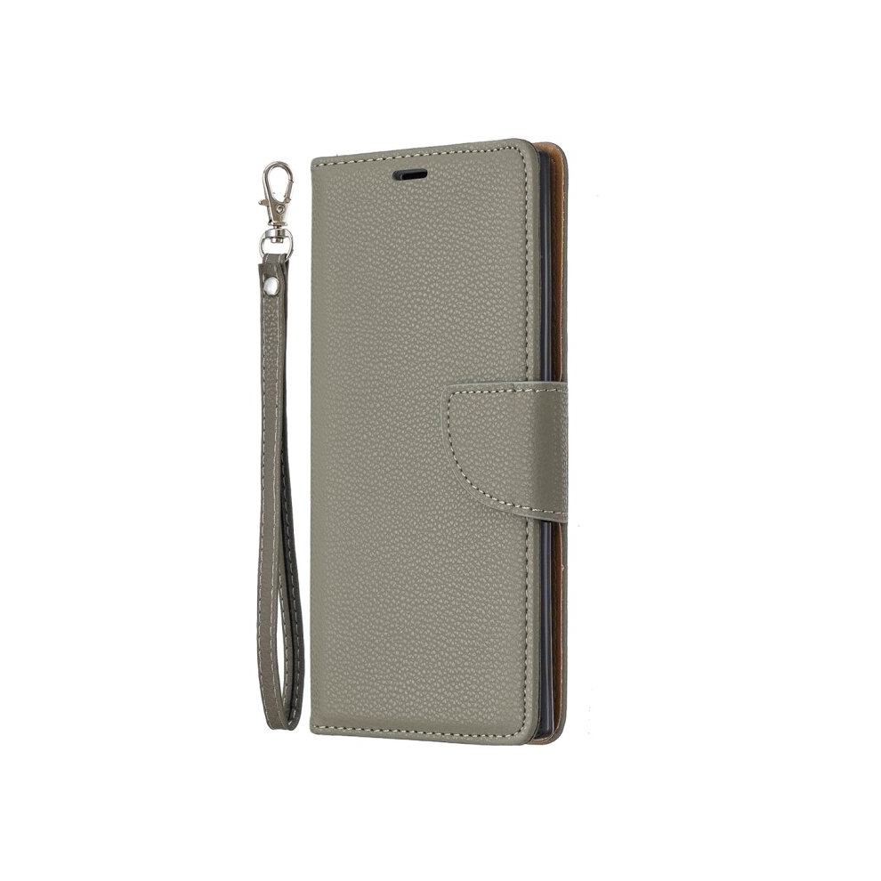 Litchi Texture Pure Color Horizontal Flip Pu Leather Case With Holder & Card Slots & Wallet & Lanyard For Galaxy Note10(Grey) Grey 8881471544406