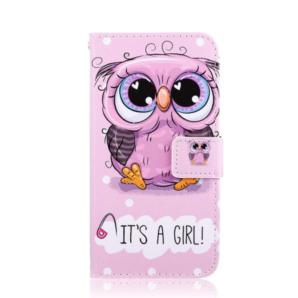 Cute Owl Pattern Colored Drawing Horizontal Flip Leather Case For Galaxy S10, With Holder & Card Slots & Wallet & Lanyard 8881471544826