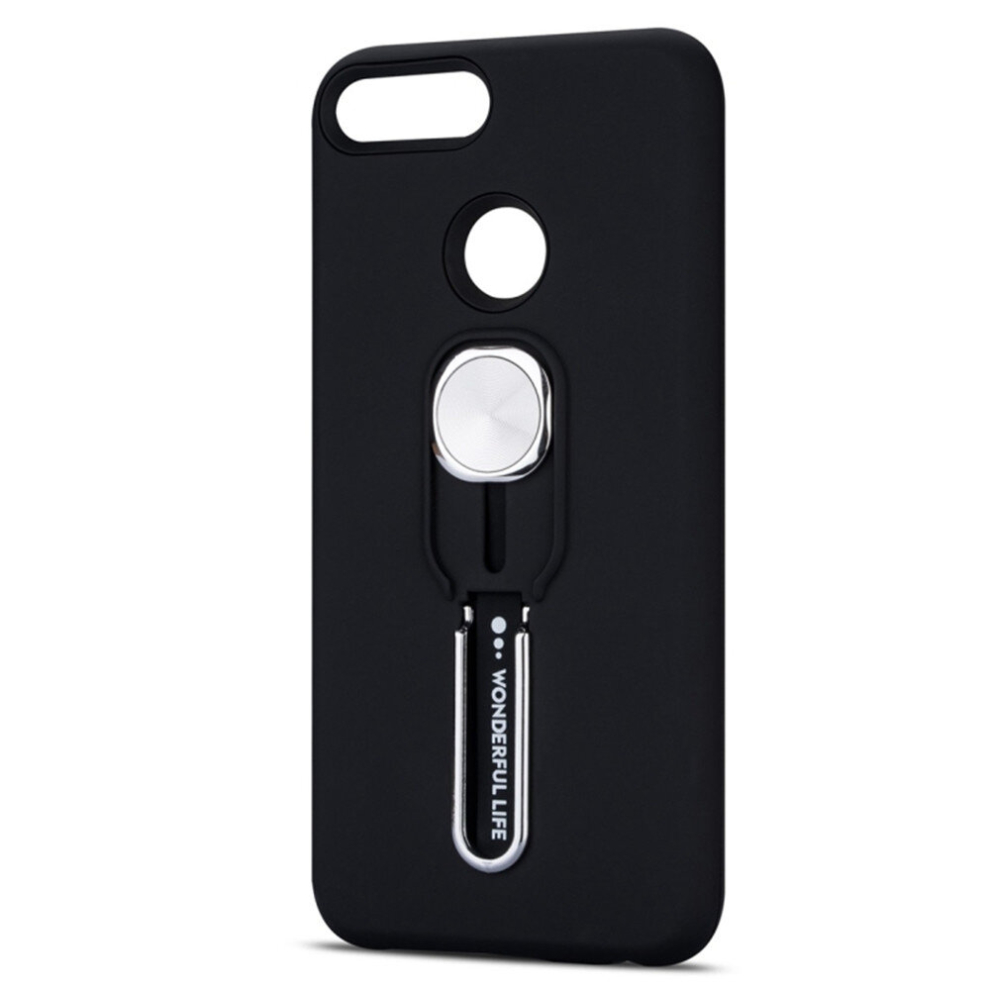 2Pc For Huawei Honor 9 Lite Shockproof Tpu + Pc Protective Case With Holder(Black) Black 8881471537453