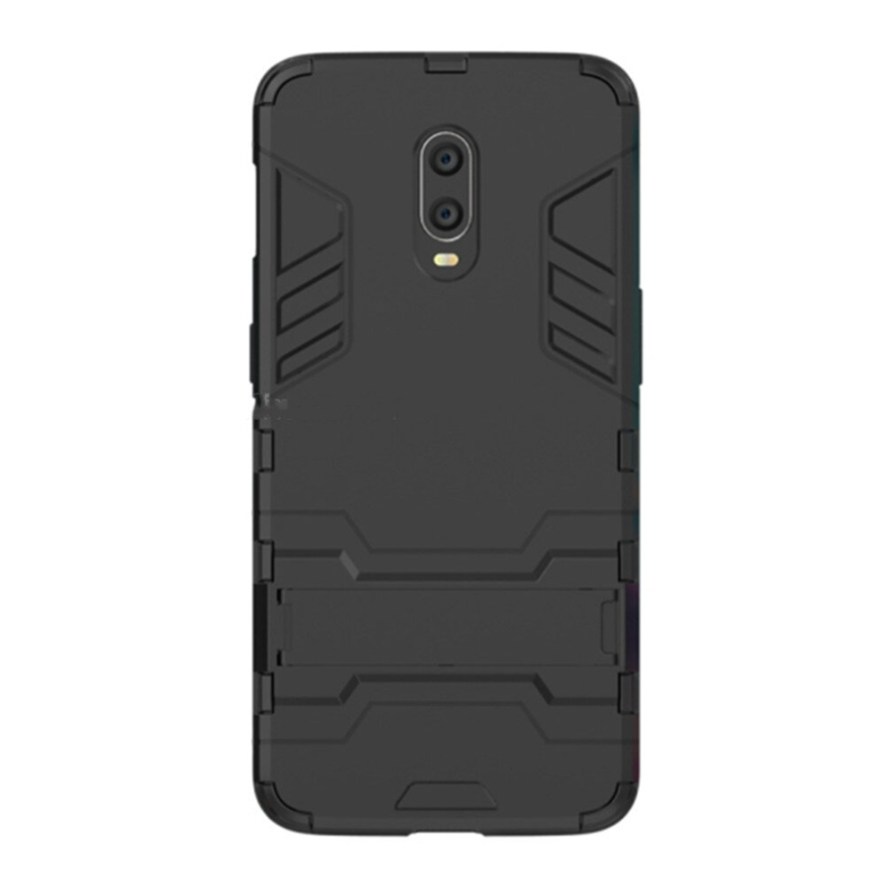 2 Pcs Shockproof Pc + Tpu Case For Oneplus 6T, With Holder(Black) Black 8881471550193