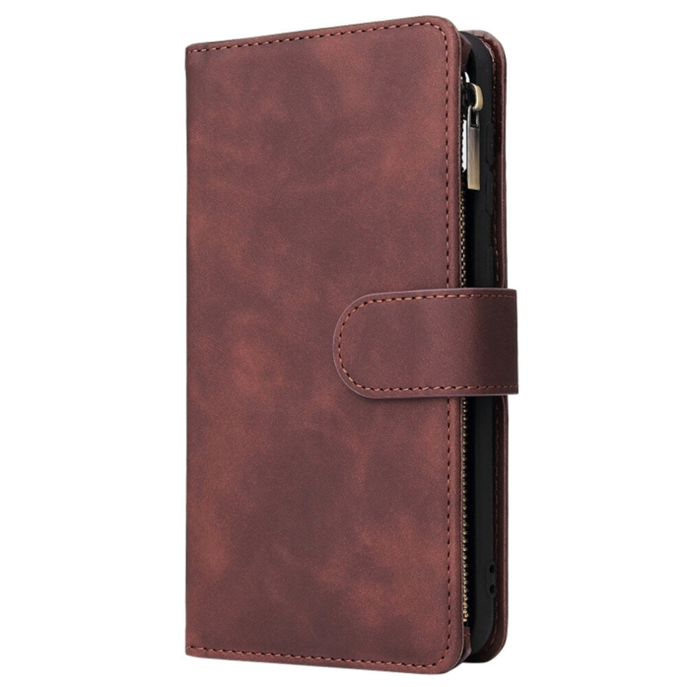 For Galaxy A50 Multifunctional Retro Frosted Horizontal Flip Leather Case With Card Slot & Holder & Zipper Wallet & Photo Frame & Lanyard(Coffee) 8881471537316